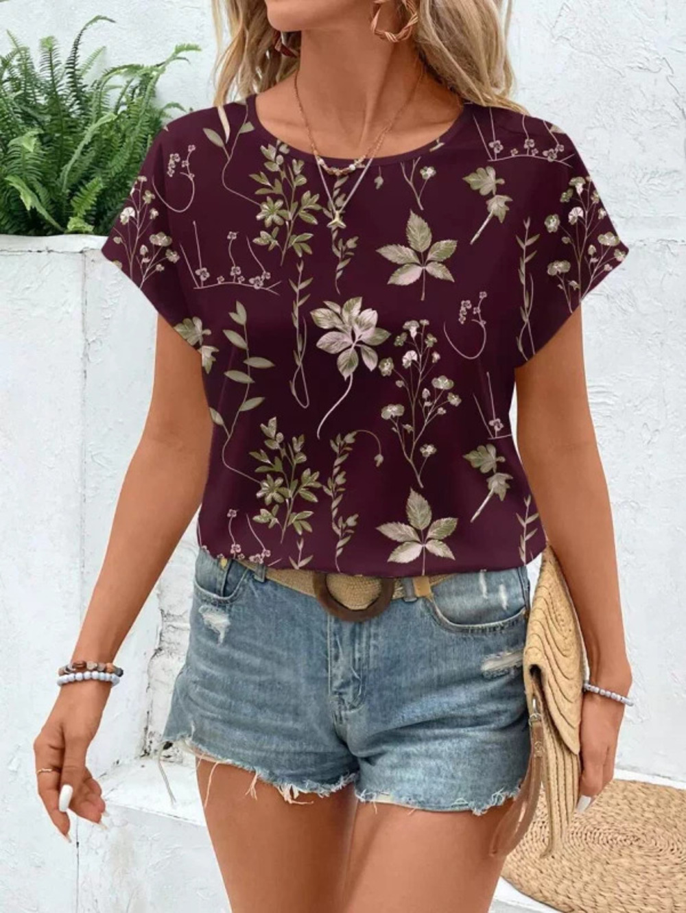 ZARA Trendy Oversized Printed Crew Neck Short Sleeve Tee